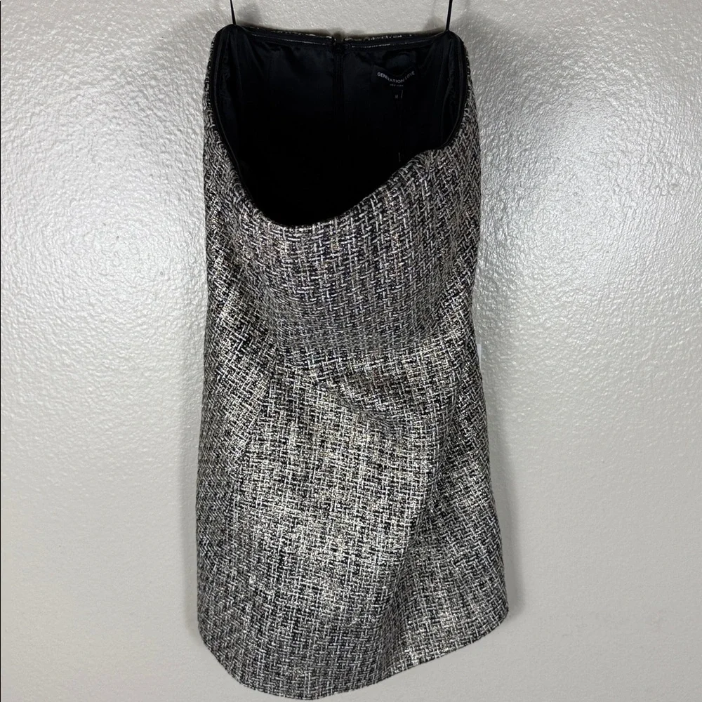 Generation Love Evelyn Tweed Dress in Gold Multi - Picture 6 of 10